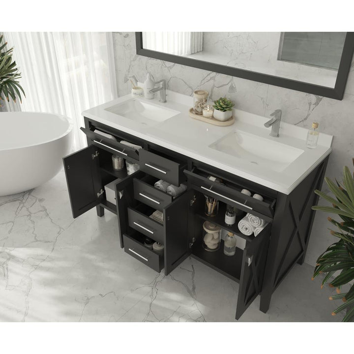 Laviva Wimbledon 60" Espresso Double Sink Bathroom Vanity#top-options_black-wood-marble-top