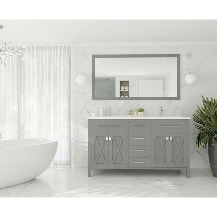 Laviva Wimbledon 60" Grey Double Sink Bathroom Vanity#top-options_matte-white-viva-stone-solid-surface-top