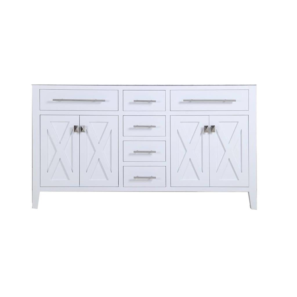 Laviva Wimbledon 60" White Double Sink Bathroom Vanity Cabinet Only, No Top#top-options_cabinet-only-no-top