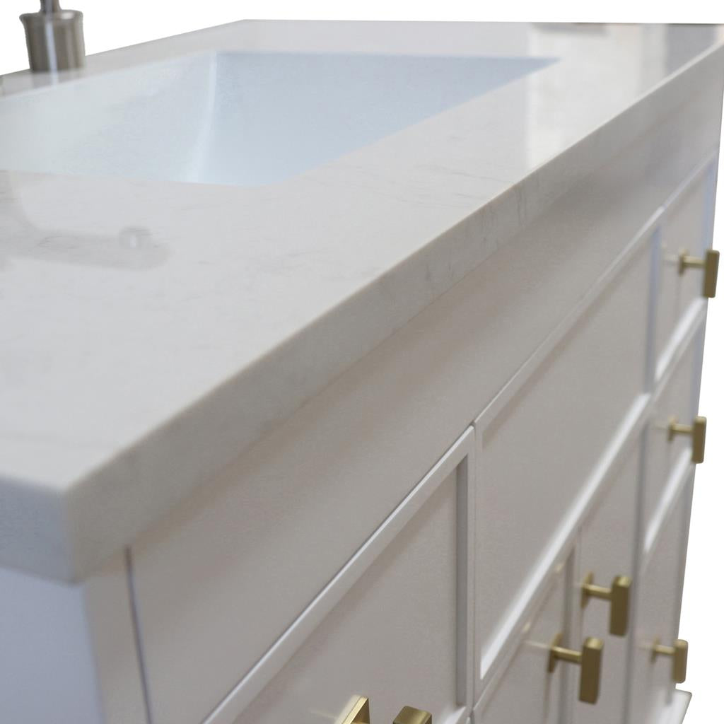 Bellaterra Lagos 39" Single Vanity, White, Engineered Quartz Top