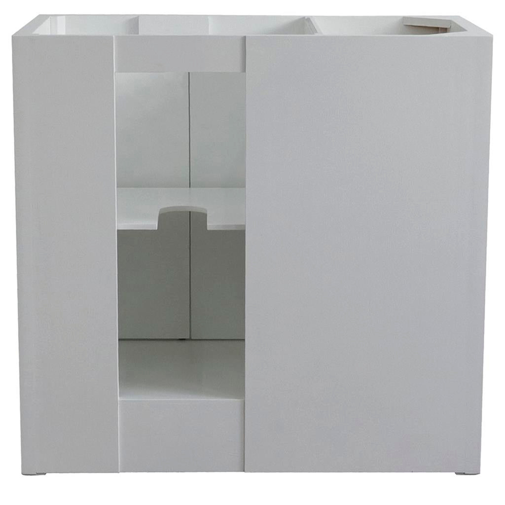 Bellaterra Plantation 37" Single Vanity, Glacier Ash, White Quartz Top/Rectangle Sink, Right Doors/Right Sink