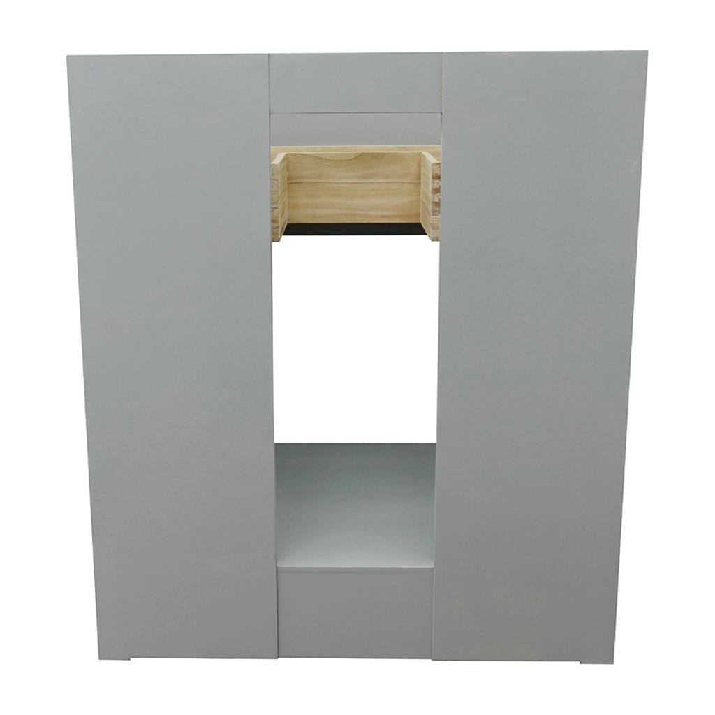 Bellaterra Plantation 31" Single Vanity, Gray Ash, White Carrara Top/Oval Sink