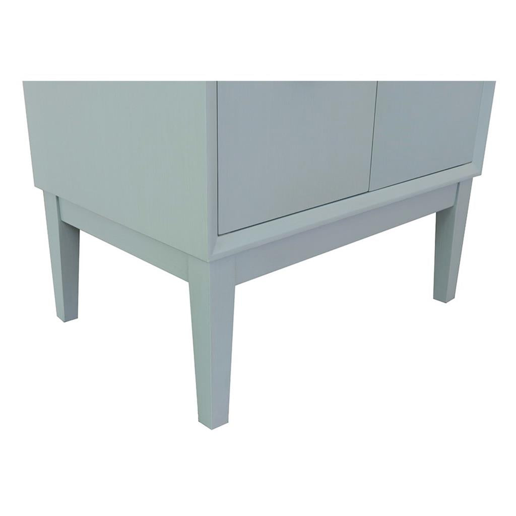 Bellaterra Stora 31" Single Vanity, Aqua Blue, White Carrara Top/Round Sink