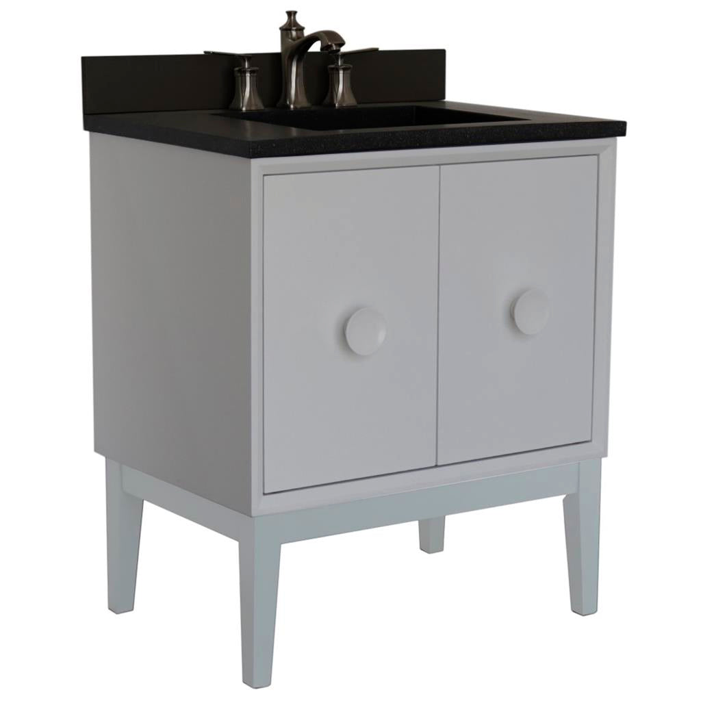 Bellaterra Stora 31" Single Vanity, White, Black Concrete Top/Rectangle Sink