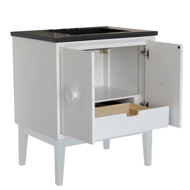 Bellaterra Stora 31" Single Vanity, White, Black Concrete Top/Rectangle Sink