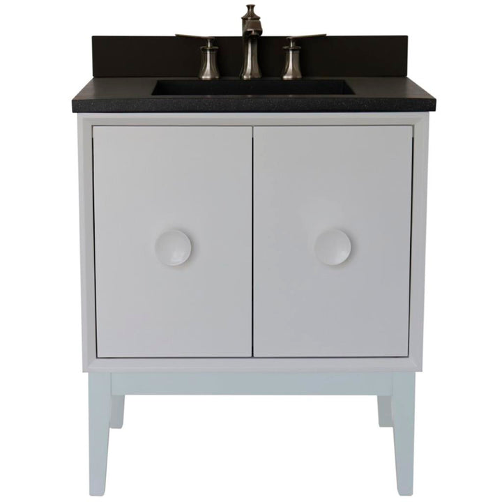 Bellaterra Stora 31" Single Vanity, White, Black Concrete Top/Rectangle Sink