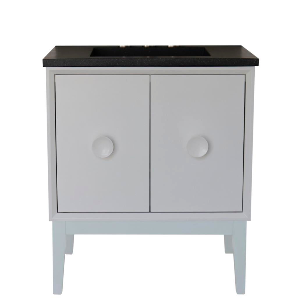 Bellaterra Stora 31" Single Vanity, White, Black Concrete Top/Rectangle Sink