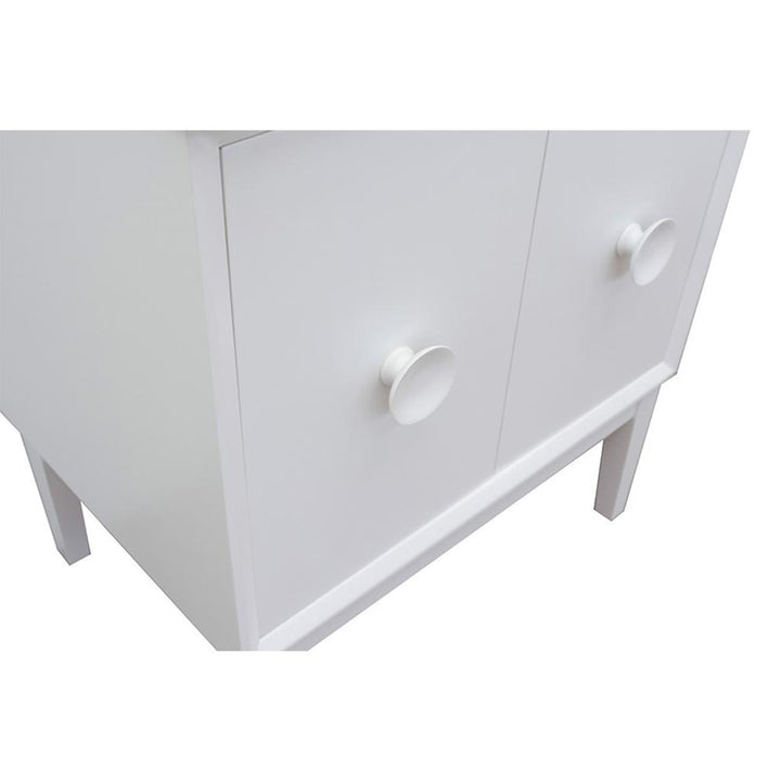 Bellaterra Stora 31" Single Vanity, White, White Quartz Top/Round Sink