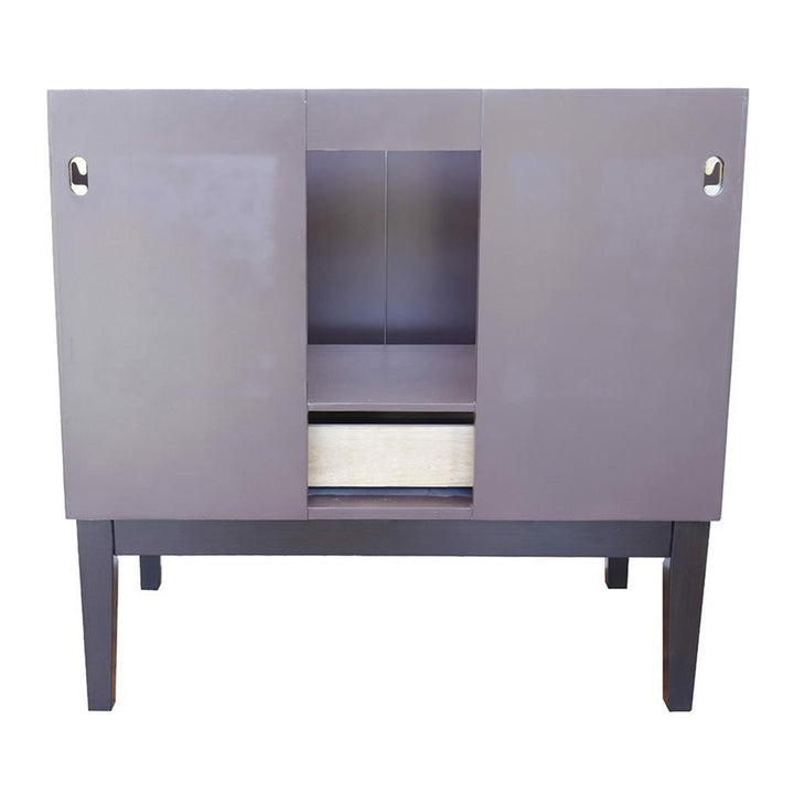 Bellaterra Scandi 37" Single Vanity, Cappuccino, Gray Granite Top/Rectangle Sink