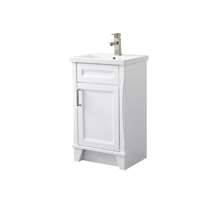 Bellaterra Terni 20" Single Vanity, White, White Ceramic Sink Top