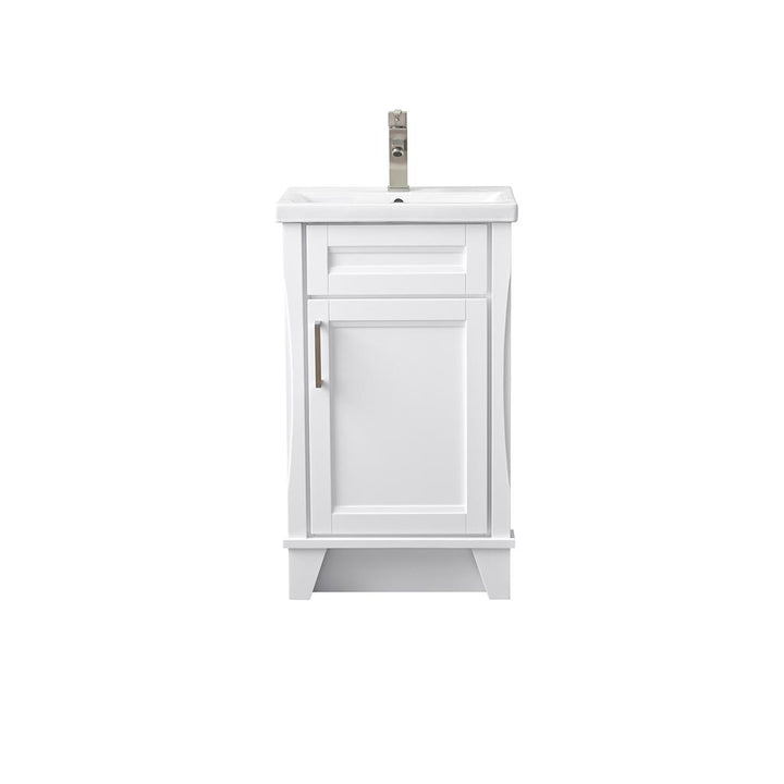 Bellaterra Terni 20" Single Vanity, White, White Ceramic Sink Top