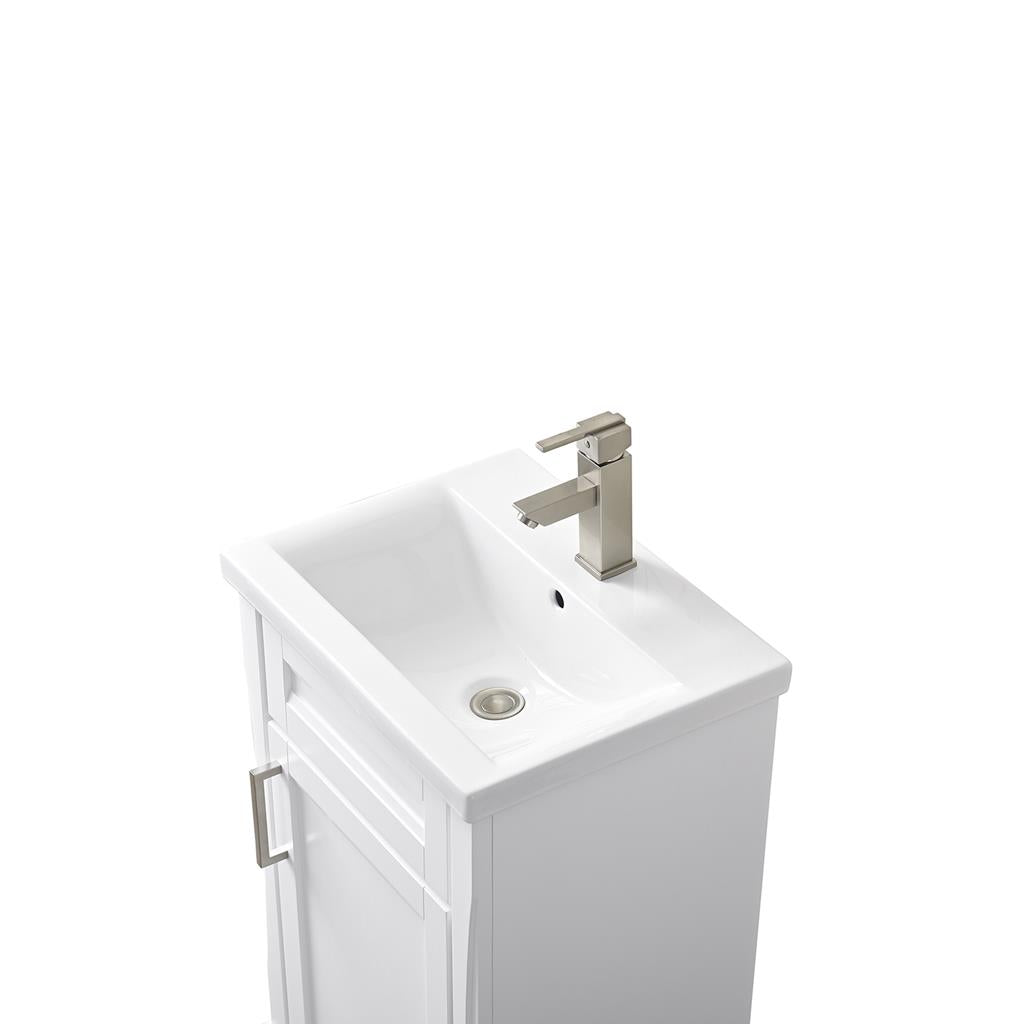 Bellaterra Terni 20" Single Vanity, White, White Ceramic Sink Top