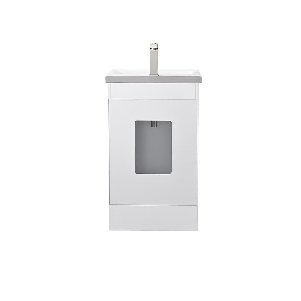 Bellaterra Terni 20" Single Vanity, White, White Ceramic Sink Top