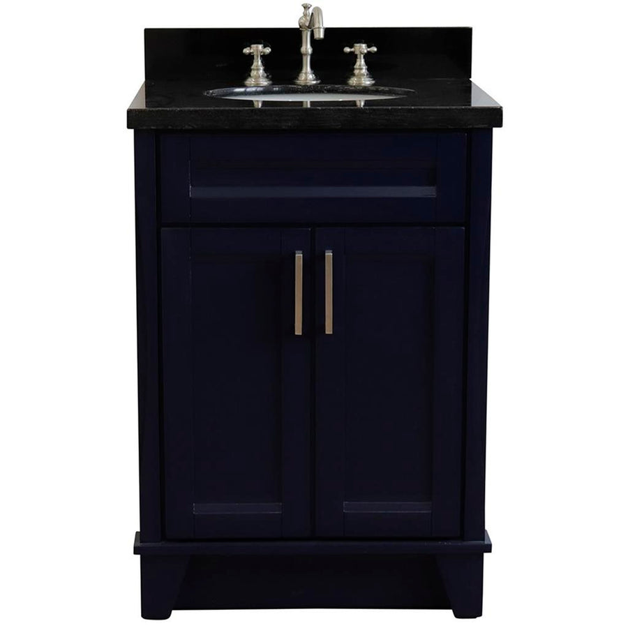 Bellaterra Terni 25" Single Vanity, Blue, Black Galaxy Granite Top/Oval Sink