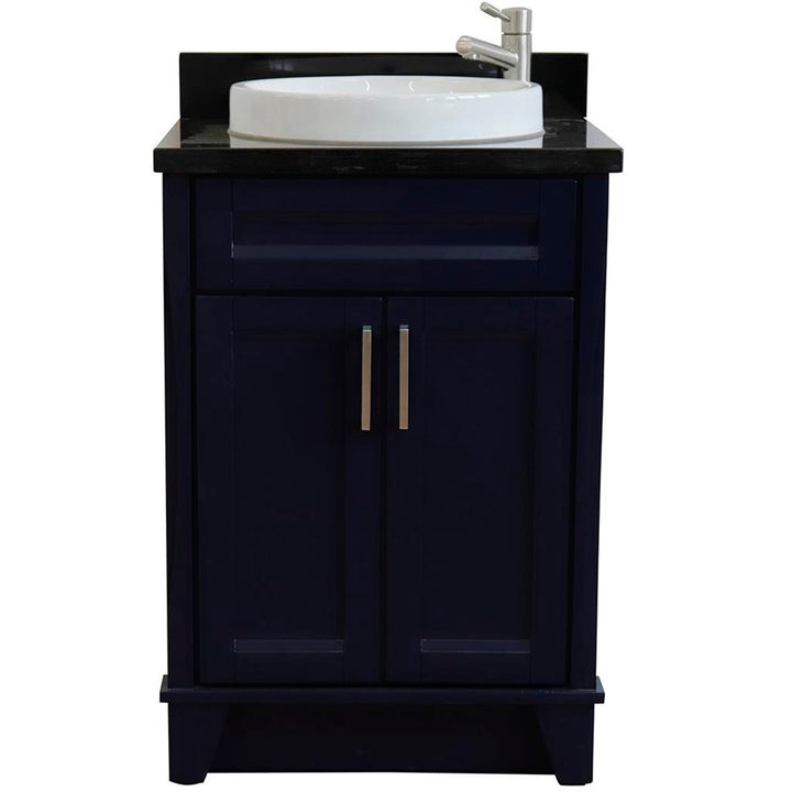 Bellaterra Terni 25" Single Vanity, Blue, Black Galaxy Granite Top/Round Sink