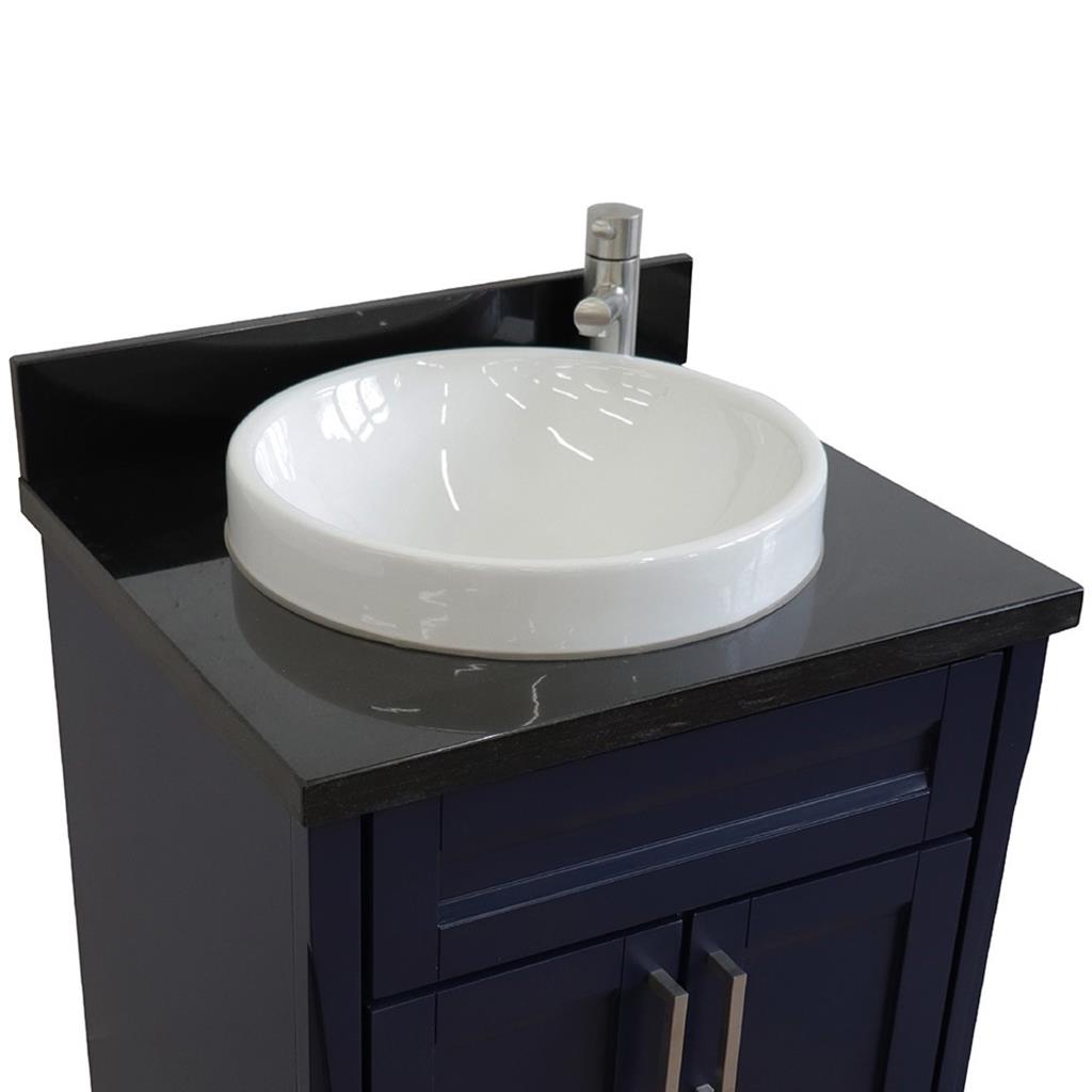 Bellaterra Terni 25" Single Vanity, Blue, Black Galaxy Granite Top/Round Sink