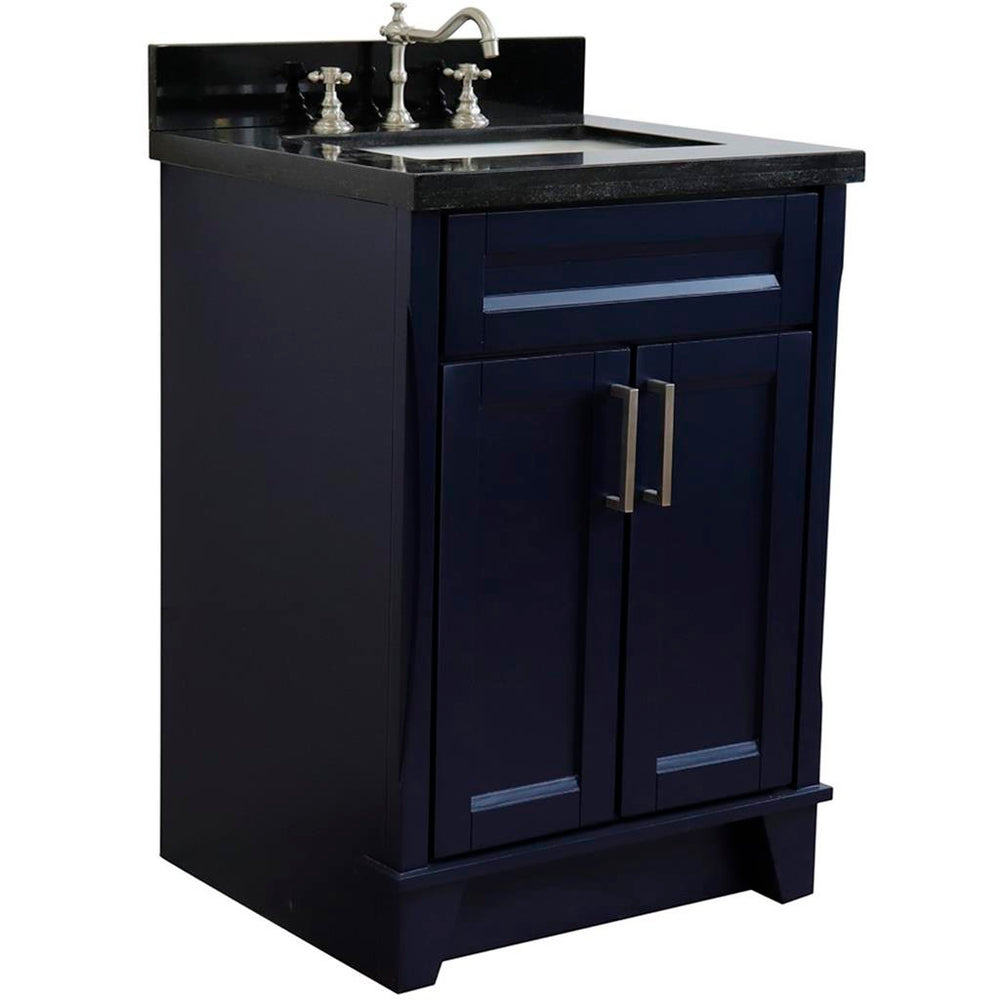 Bellaterra Home Terni 24" Blue Vanity, Rectangle Sink Black Galaxy Granite#top-options_black-galaxy-granite