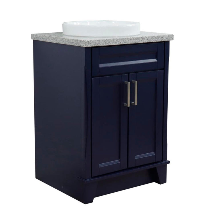 Bellaterra Terni 25" Single Vanity, Blue, Gray Granite Top/Round Sink