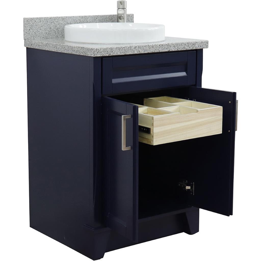 Bellaterra Terni 25" Single Vanity, Blue, Gray Granite Top/Round Sink