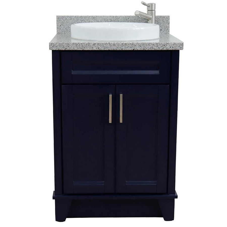 Bellaterra Terni 25" Single Vanity, Blue, Gray Granite Top/Round Sink