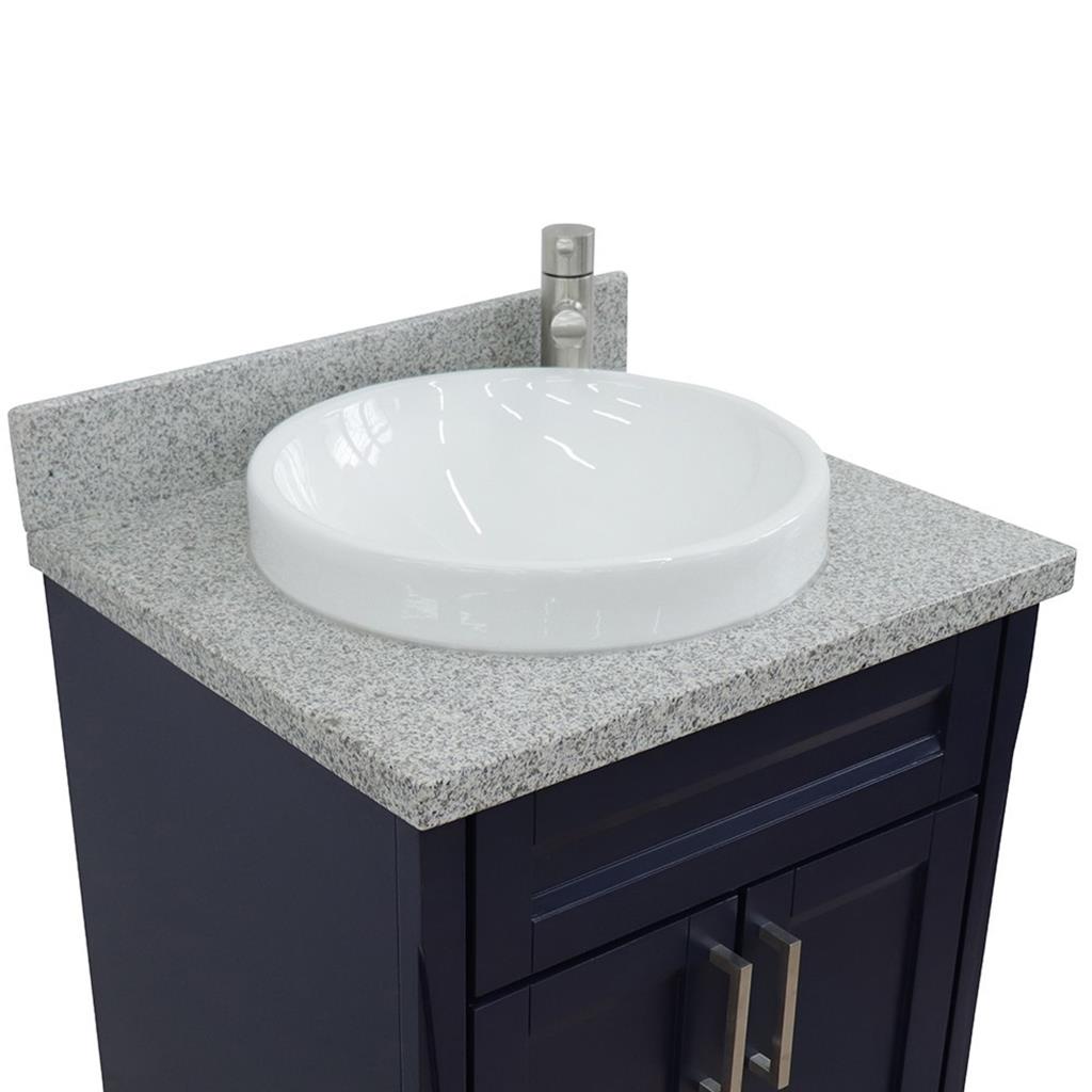 Bellaterra Terni 25" Single Vanity, Blue, Gray Granite Top/Round Sink