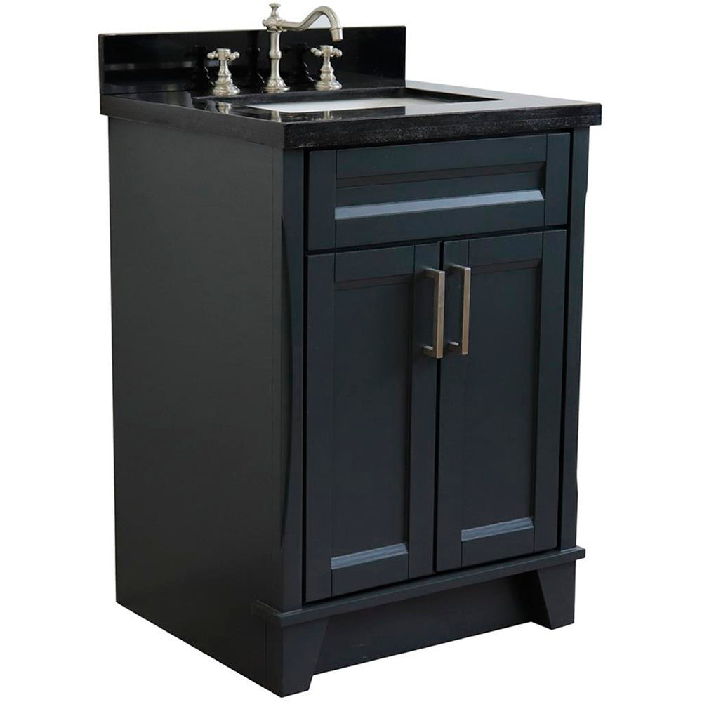 Bellaterra Home Terni 24" Dark Gray Vanity, Rectangle Sink Black Galaxy Granite#top-options_black-galaxy-granite