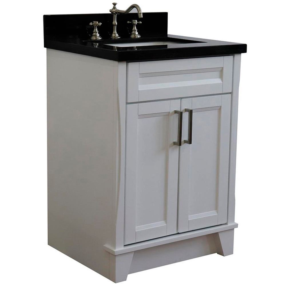 Bellaterra Home Terni 24" White Vanity, Rectangle Sink Black Galaxy Granite#top-options_black-galaxy-granite