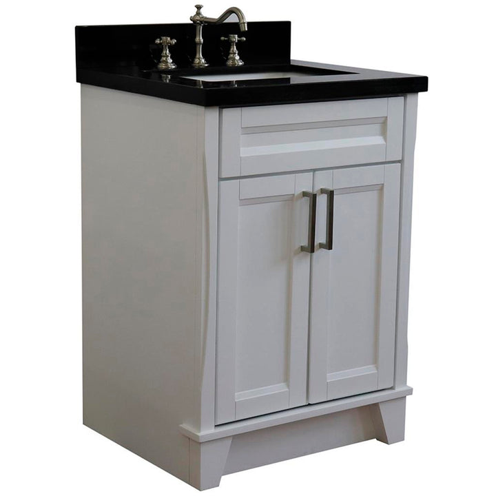 Bellaterra Home Terni 24" White Vanity, Rectangle Sink Black Galaxy Granite#top-options_black-galaxy-granite