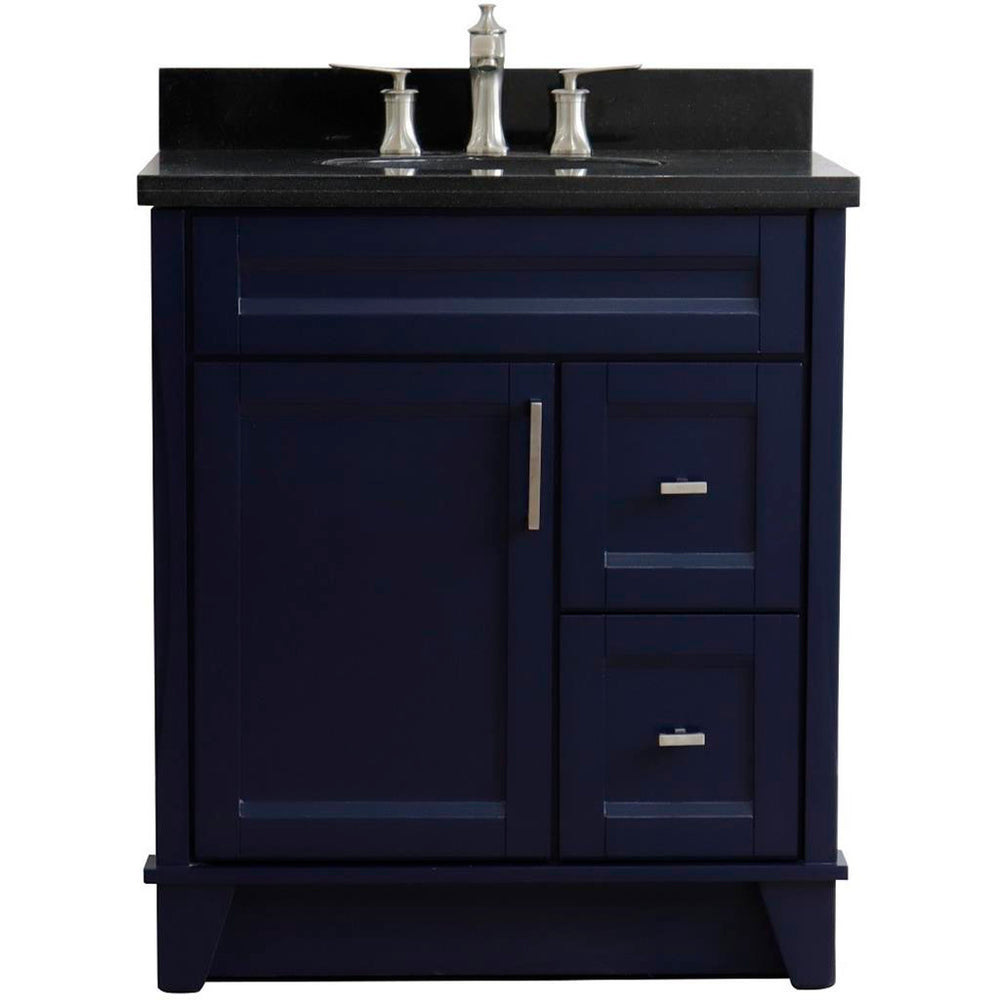 Bellaterra Terni 31" Single Vanity, Blue, Black Galaxy Granite Top/Oval Sink