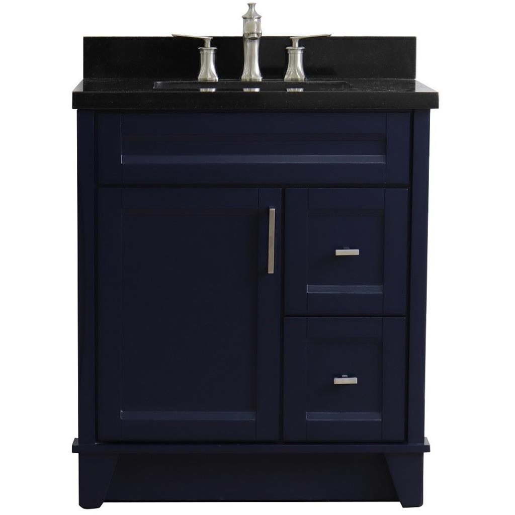 Bellaterra Terni 31" Single Vanity, Blue, Black Galaxy Granite Top/Rectangle Sink