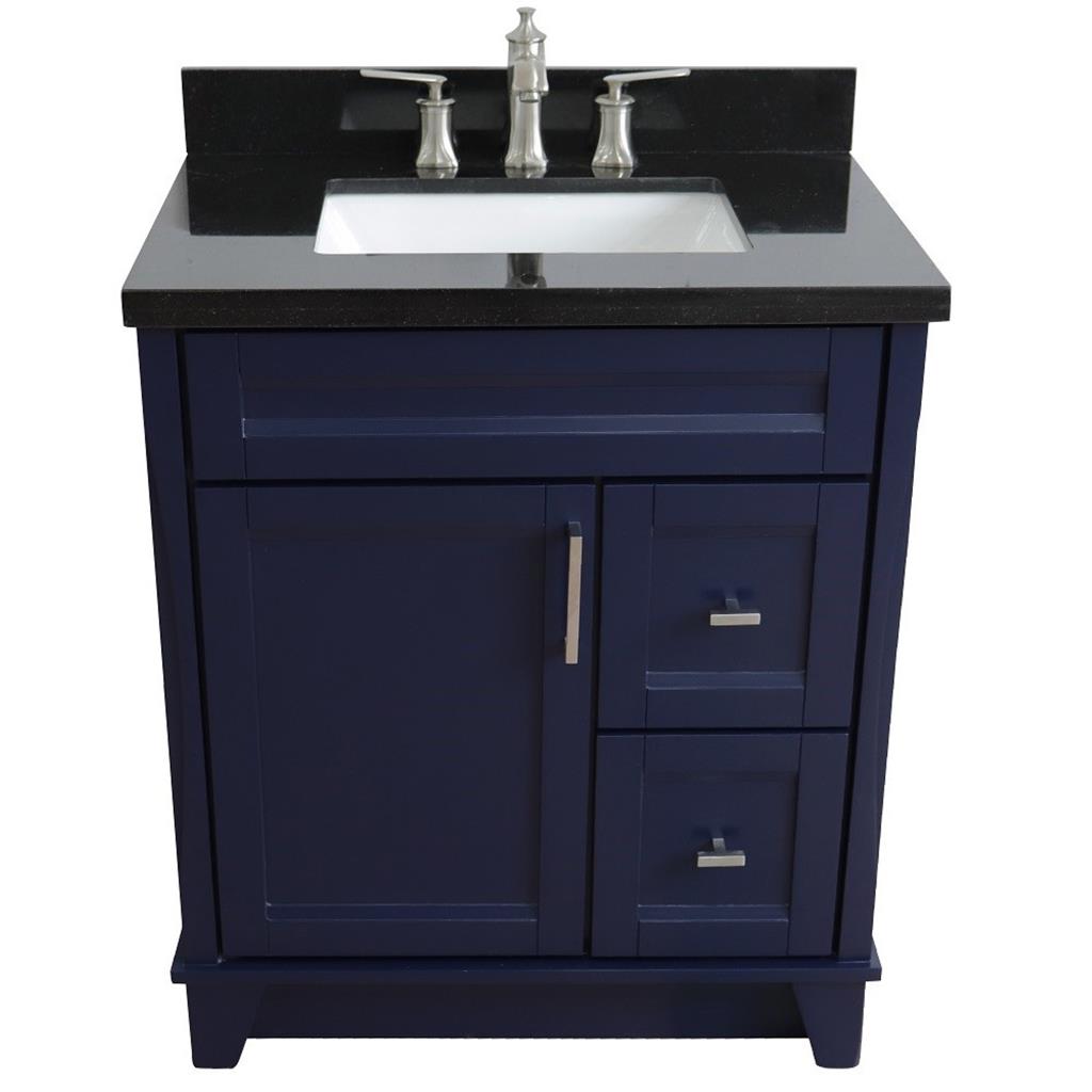 Bellaterra Terni 31" Single Vanity, Blue, Black Galaxy Granite Top/Rectangle Sink