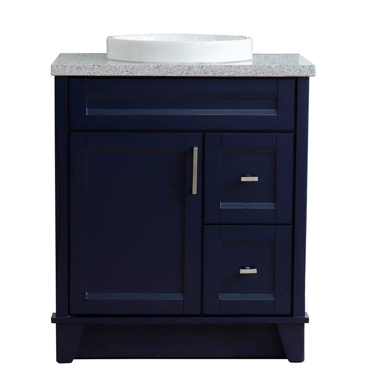 Bellaterra Terni 31" Single Vanity, Blue, Gray Granite Top/Round Sink