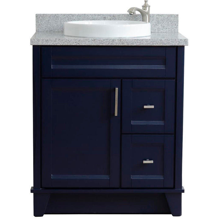 Bellaterra Terni 31" Single Vanity, Blue, Gray Granite Top/Round Sink