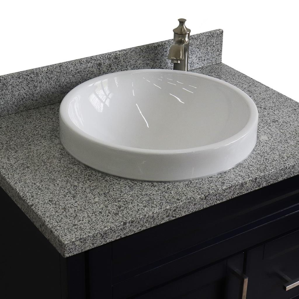 Bellaterra Terni 31" Single Vanity, Blue, Gray Granite Top/Round Sink