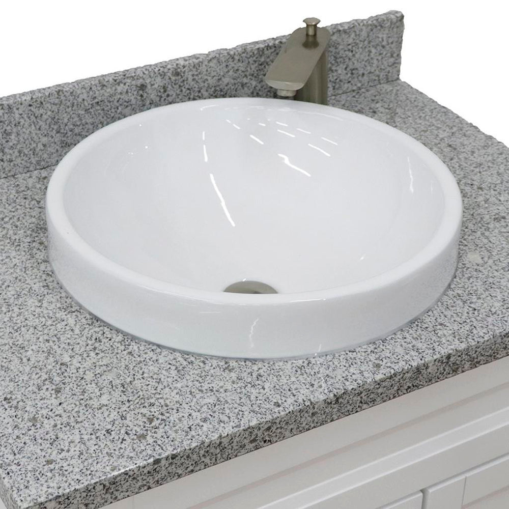 Bellaterra Terni 31" Single Vanity, White, Gray Granite Top/Round Sink