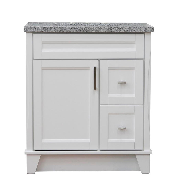 Bellaterra Terni 31" Single Vanity, White, Gray Granite Top/Rectangle Sink