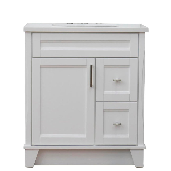 Bellaterra Terni 31" Single Vanity, White, White Quartz Top/Rectangle Sink