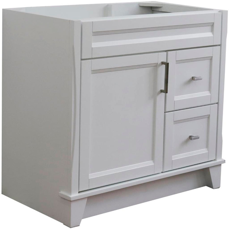 Bellaterra Home Terni 36" White Vanity, Door on Left, Cabinet Only Cabinet Only (No Top)#top-options_cabinet-only-(no-top)