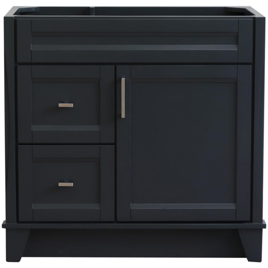 Bellaterra Terni 36" Single Vanity, Dark Gray, Cabinet Only, Right Drawers