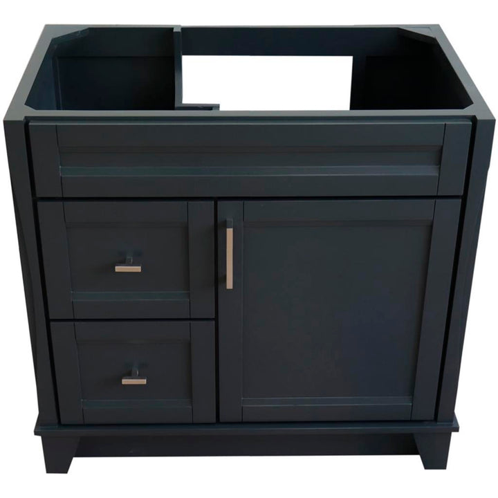 Bellaterra Terni 36" Single Vanity, Dark Gray, Cabinet Only, Right Drawers