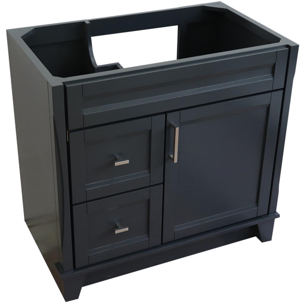 Bellaterra Home Terni 36" Dark Gray Vanity, Door on Right, Cabinet Only Cabinet Only (No Top)#top-options_cabinet-only-(no-top)