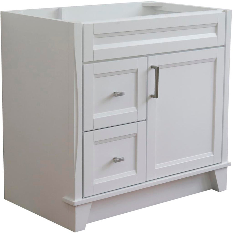 Bellaterra Home Terni 36" White Vanity, Door on Right, Cabinet Only Cabinet Only (No Top)#top-options_cabinet-only-(no-top)