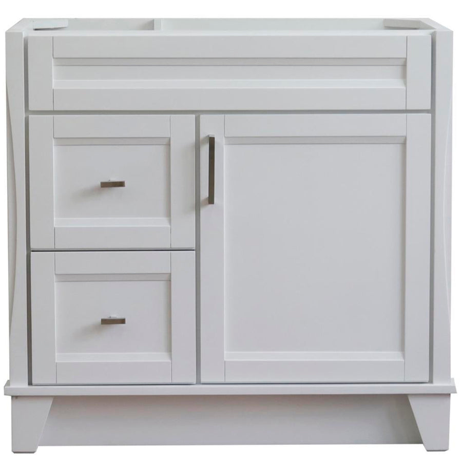 Bellaterra Terni 36" Single Vanity, White, Cabinet Only, Right Drawers