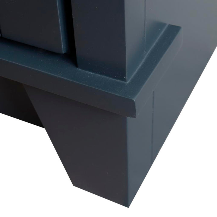 Bellaterra Terni 37" Single Vanity, Dark Gray, Black Galaxy Granite Top/Center Rectangle Sink, Right Drawers