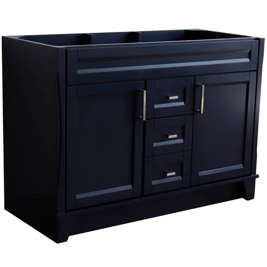 Bellaterra Home Terni 48" Blue Double Vanity, Cabinet Only Cabinet Only (No Top)#top-options_cabinet-only-(no-top)