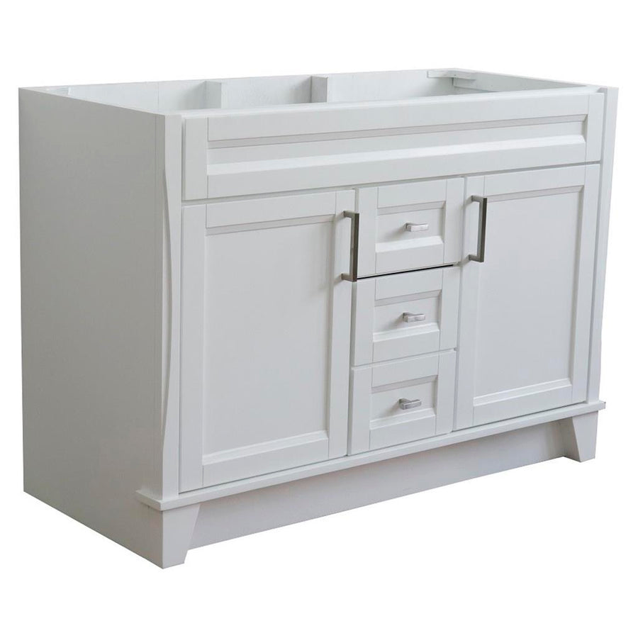 Bellaterra Home Terni 48" White Double Vanity, Cabinet Only Cabinet Only (No Top)#top-options_cabinet-only-(no-top)