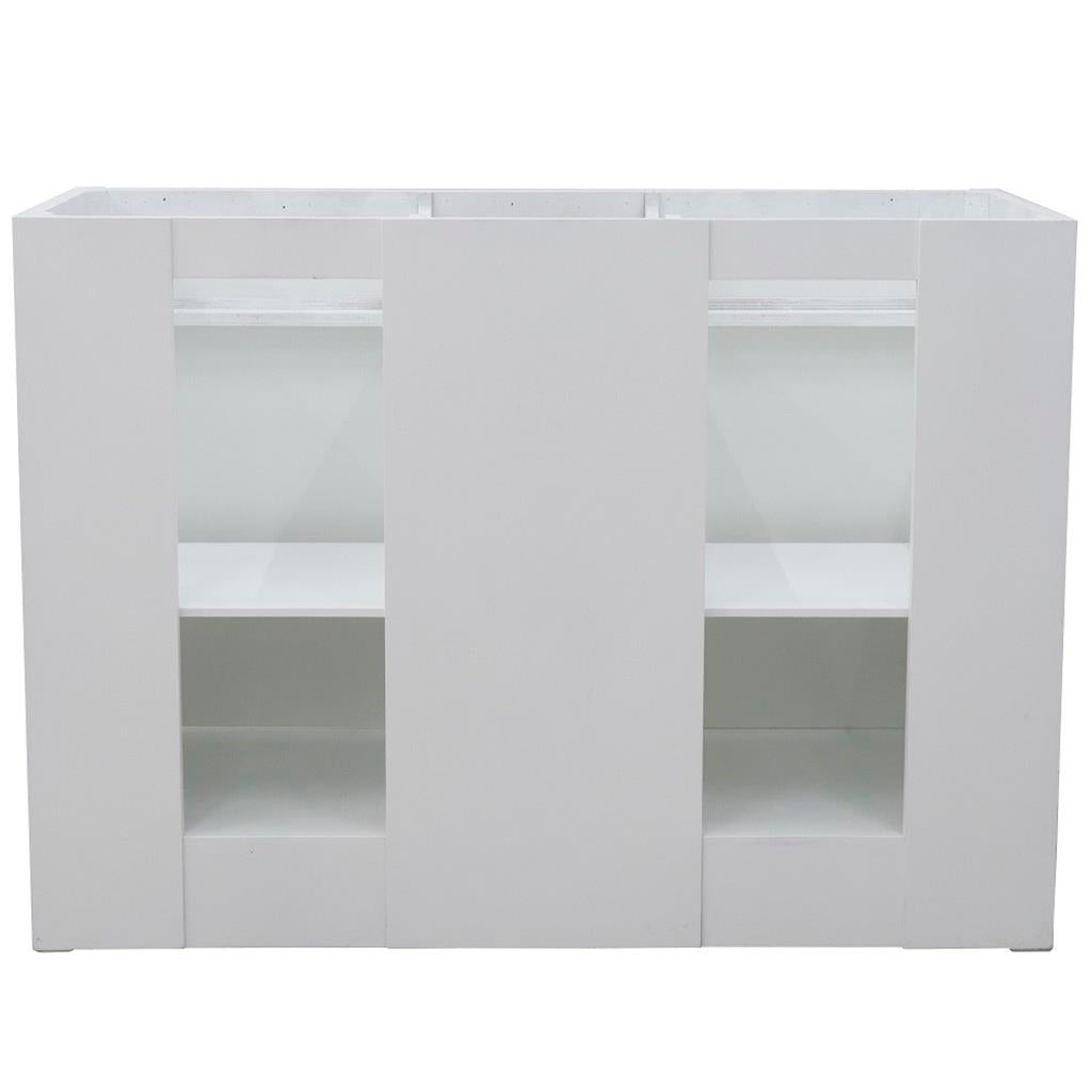 Bellaterra Terni 48" Double Vanity, White, Cabinet Only