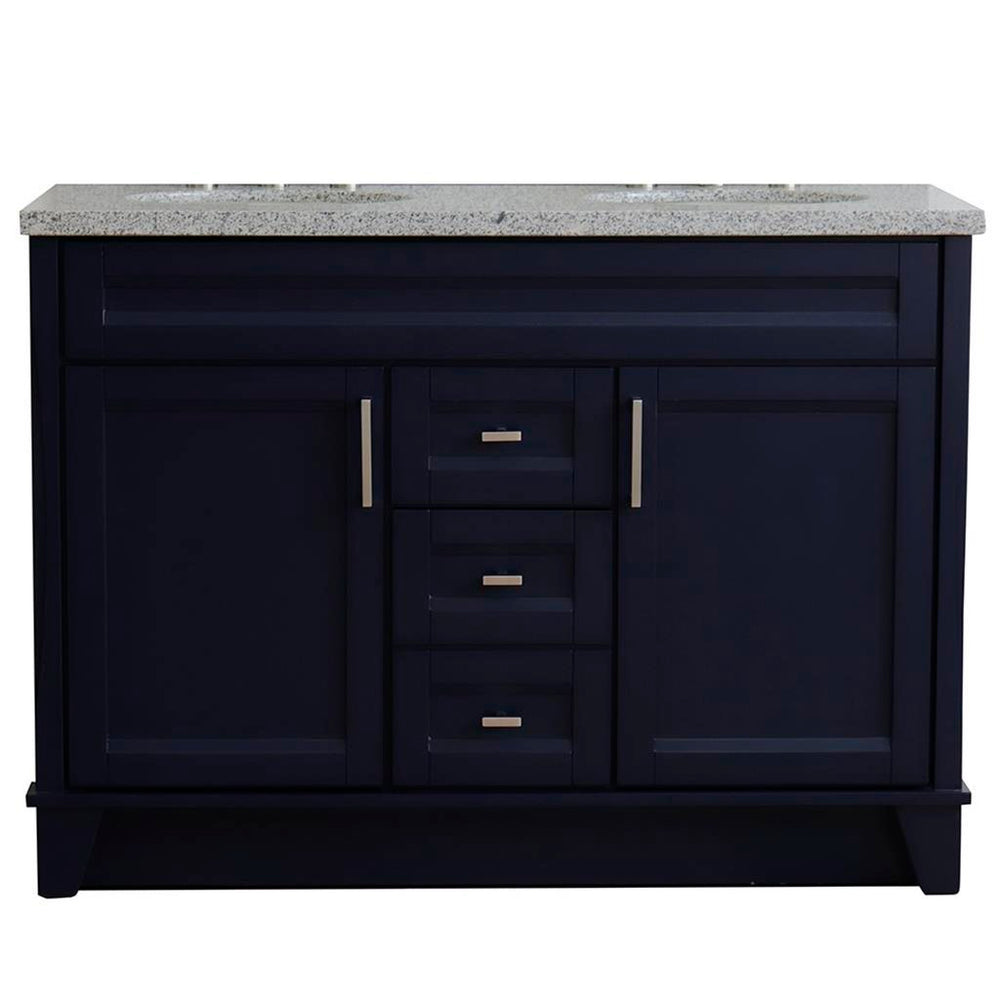 Bellaterra Terni 49" Double Vanity, Blue, Gray Granite Top/Oval Sink