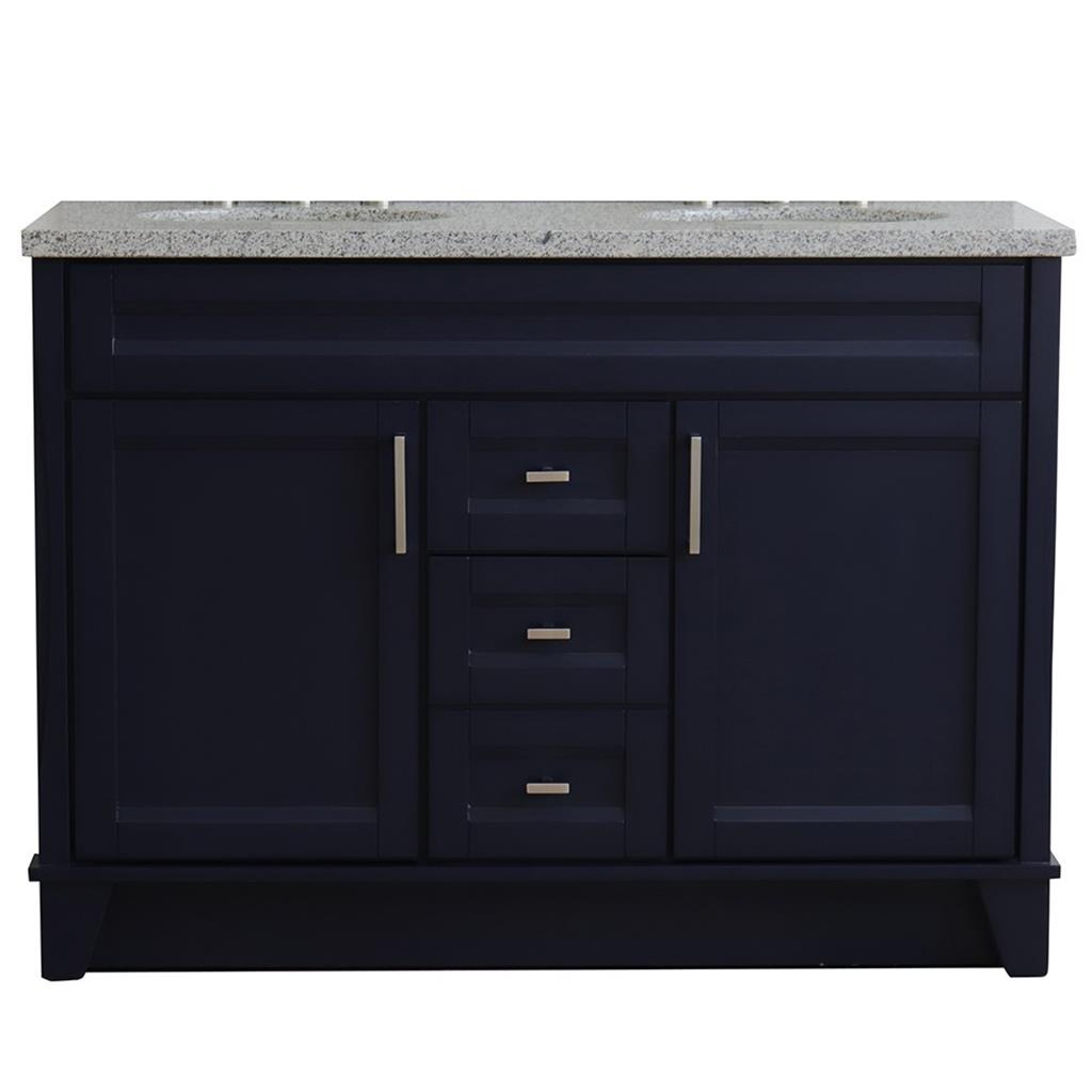 Bellaterra Terni 49" Double Vanity, Blue, Gray Granite Top/Oval Sink