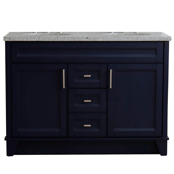 Bellaterra Terni 49" Double Vanity, Blue, Gray Granite Top/Oval Sink